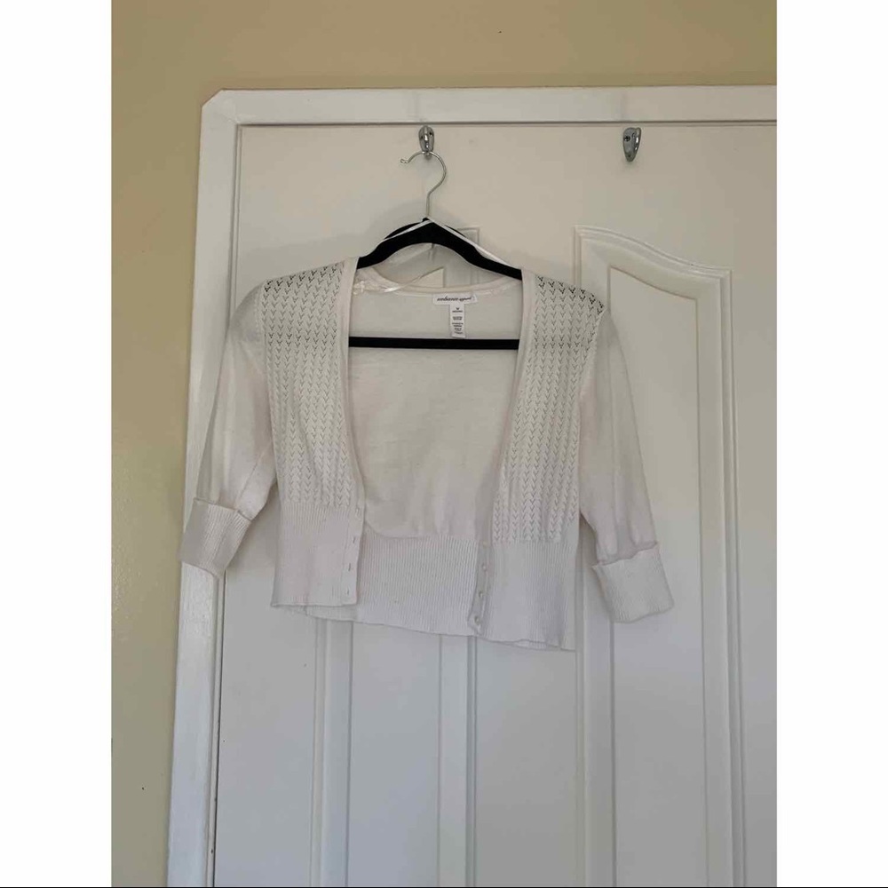 White cardigan to go over dresses by ambiance apparel in medium